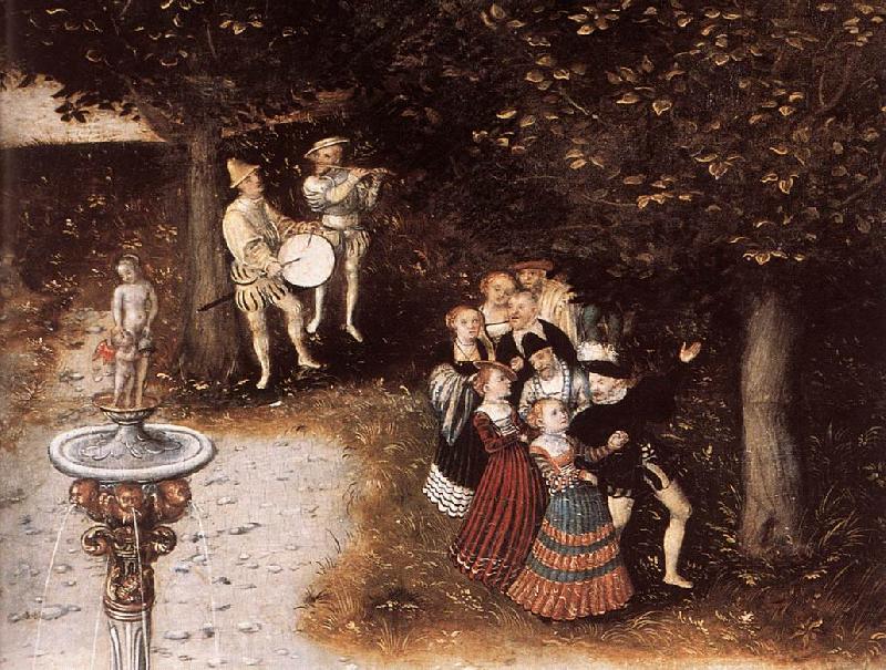 CRANACH, Lucas the Elder The Fountain of Youth (detail) dyj